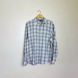 CLEARANCE! Men’s Cream Lands’ End L/S Button Down Shirt Size 17-17.5 EUC